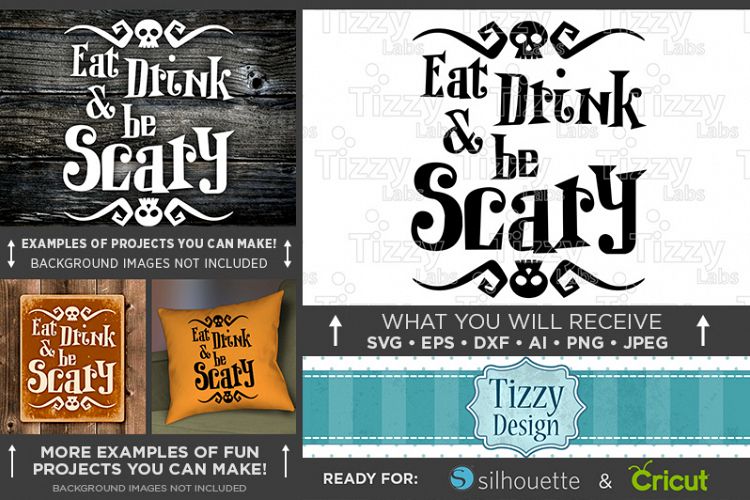 Eat Drink and Be Scary Svg File - Halloween Svg files - 4018