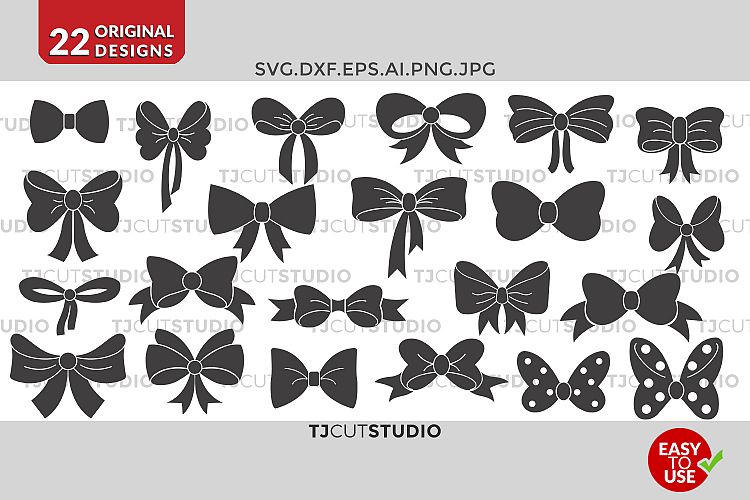 Bow svg collection, Files for Silhouette Cameo or Cricut, Commercial & Personal Use.