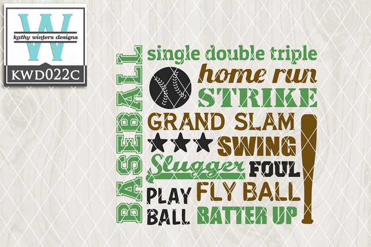 Baseball Cutting Files KWD022C