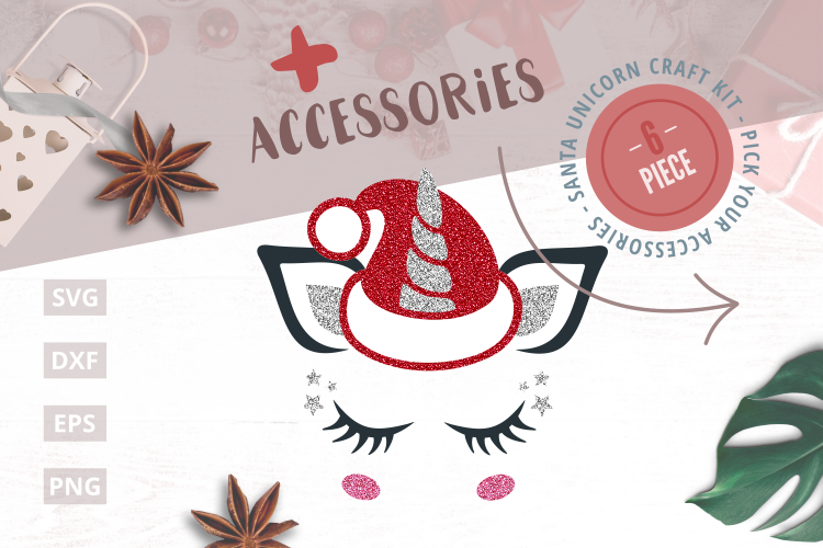 Santa Unnicorn SVG Cut File|SVG |DXF |EPS |PNG