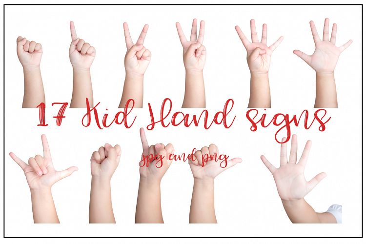 17 kids Hand Signs