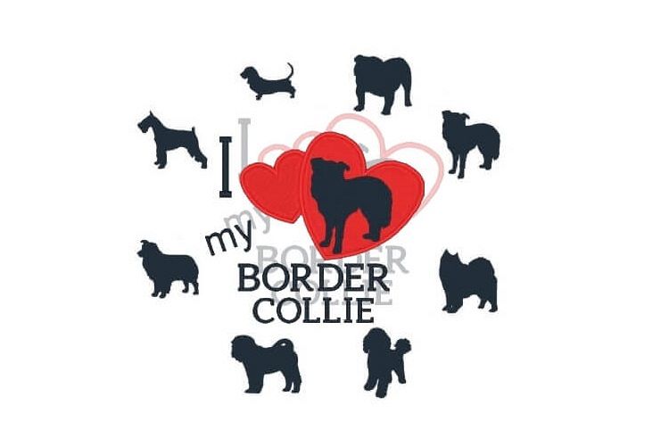 I Love My Medium Breeds Embroidery Bundle Set of 8 Designs