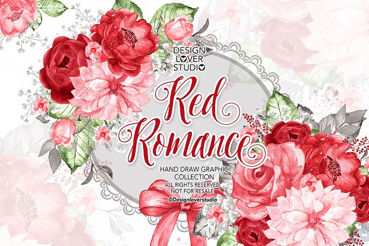 Watercolor RED ROMANCE design