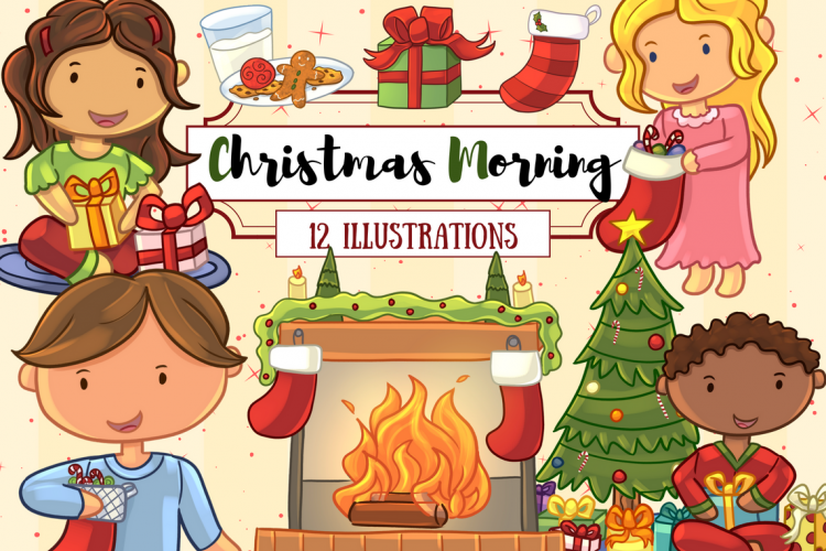 Christmas Morning Clip Art Collection