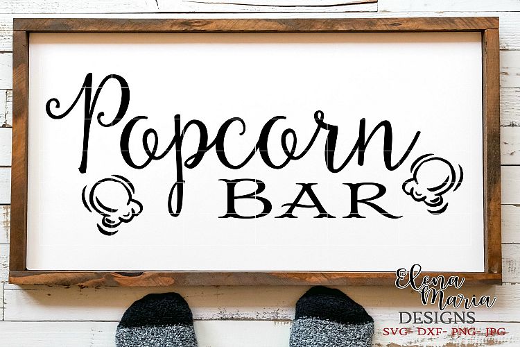 Popcorn Bar Sign SVG