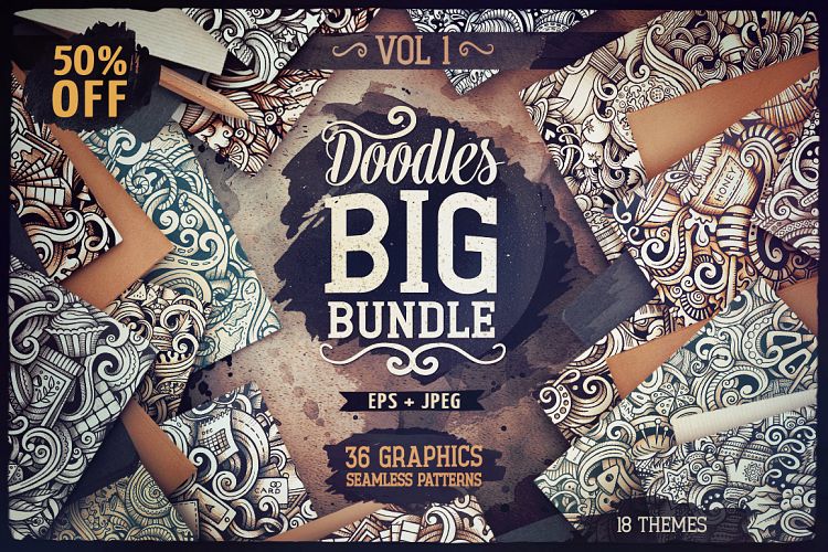 -50 SALE/ Big Doodle Patterns Bundle #1