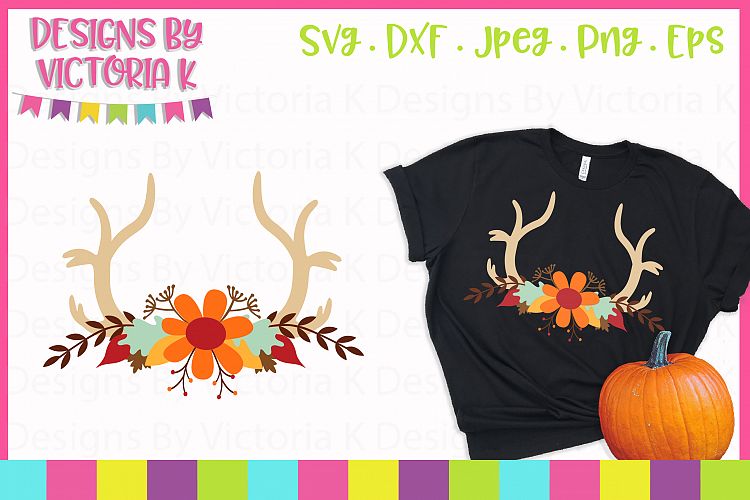 Autumn Fall Antlers, Fall, SVG, DXF, PNG