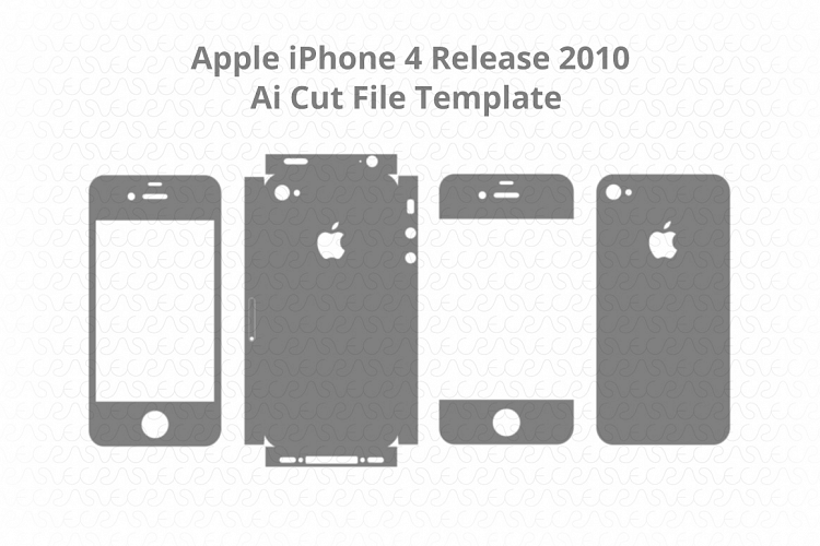 Apple iPhone 4 Vinyl Skin Vector Cut File Template 2010
