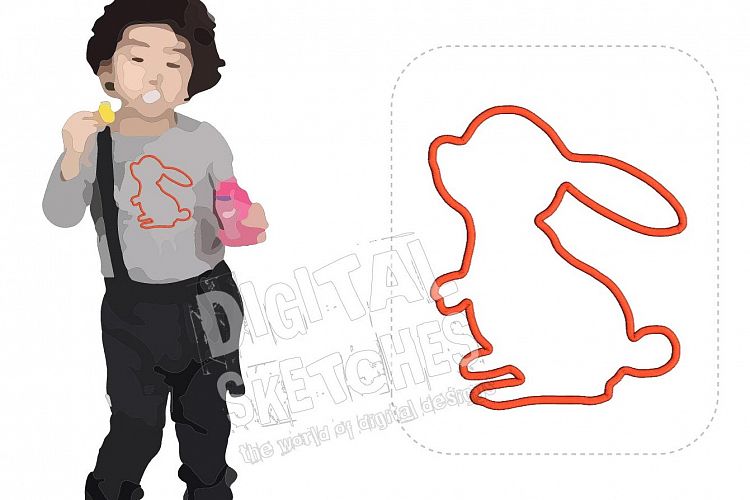 Bunny Applique Design Machine Embroidery Design 4 Sizes