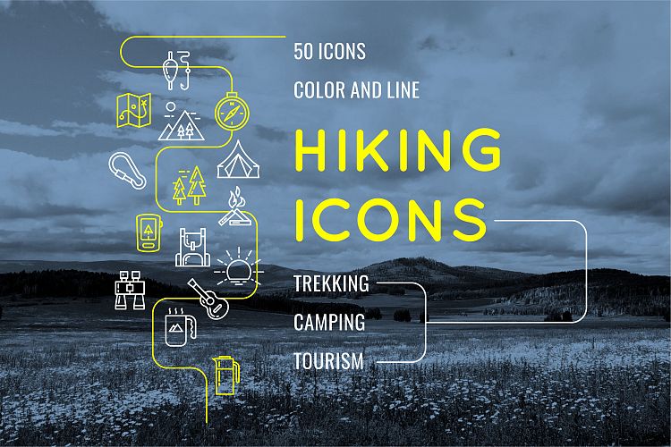 Hiking icons