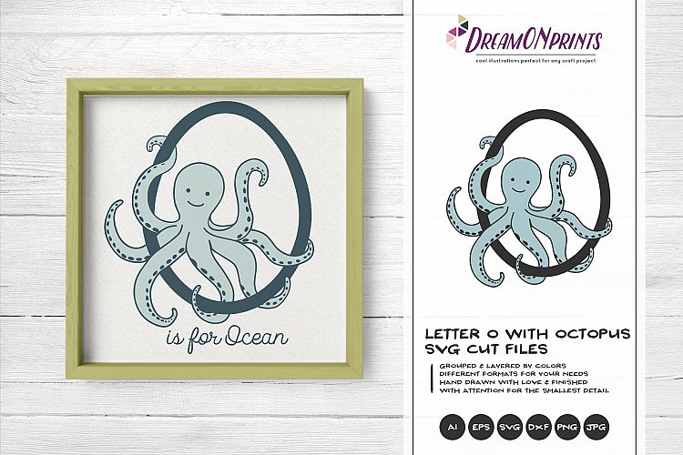 Download Octopus SVG | Monogram Letter O SVG Cut File