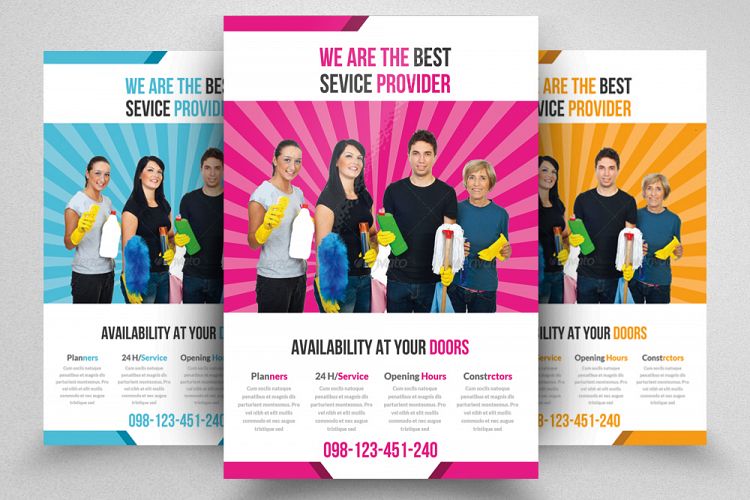 Cleaning House Service Flyer Template