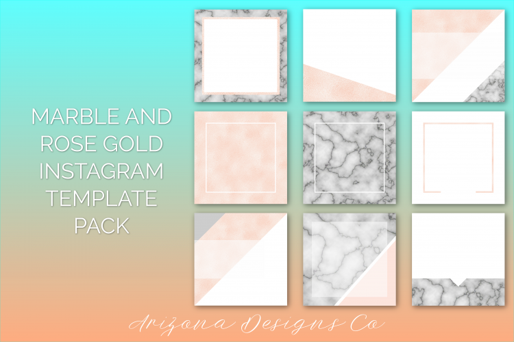 Marble and Rose Gold Foil Instagram Template Pack
