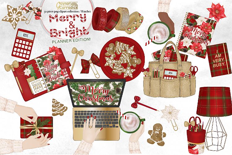 Christmas planner fashion clipart collection 2