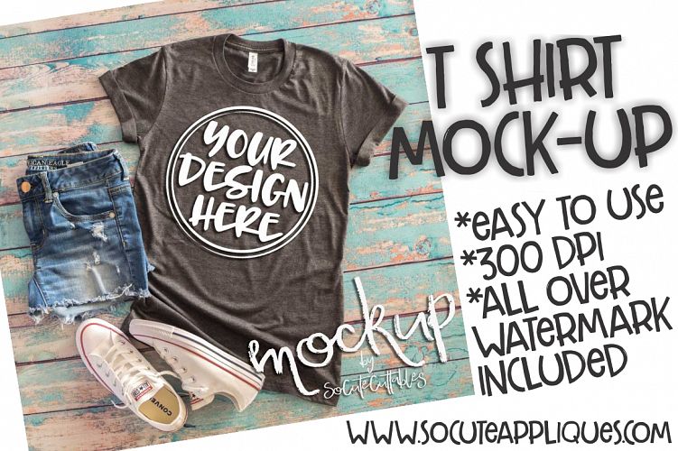 Gray t shirt mock up 6477