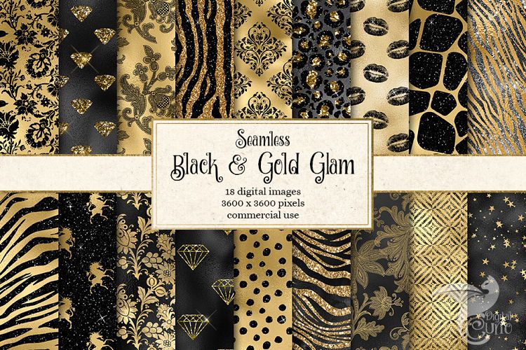 Black and Gold Glam Textures