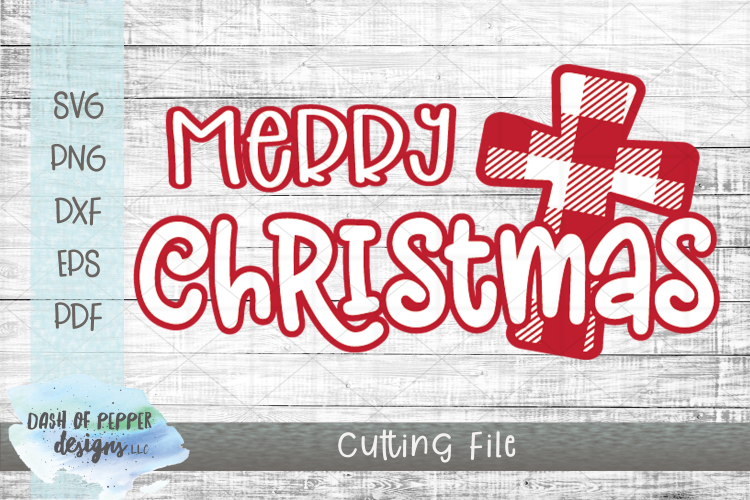 Merry Christmas Plaid Cross SVG - A Christmas SVG