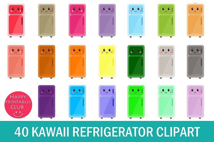 40 Kawaii Refrigerator Clipart-Kawaii Fridge Clipart