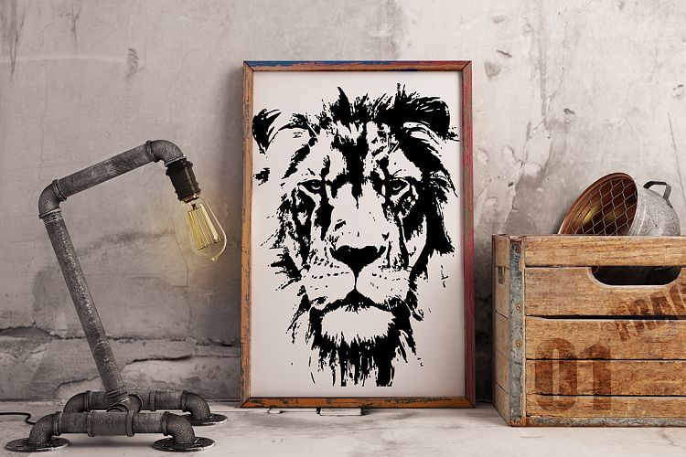 Hand drawn wild Lion