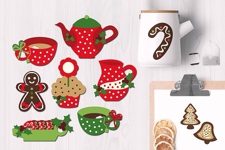 Christmas Tea Party Graphic Illustrations