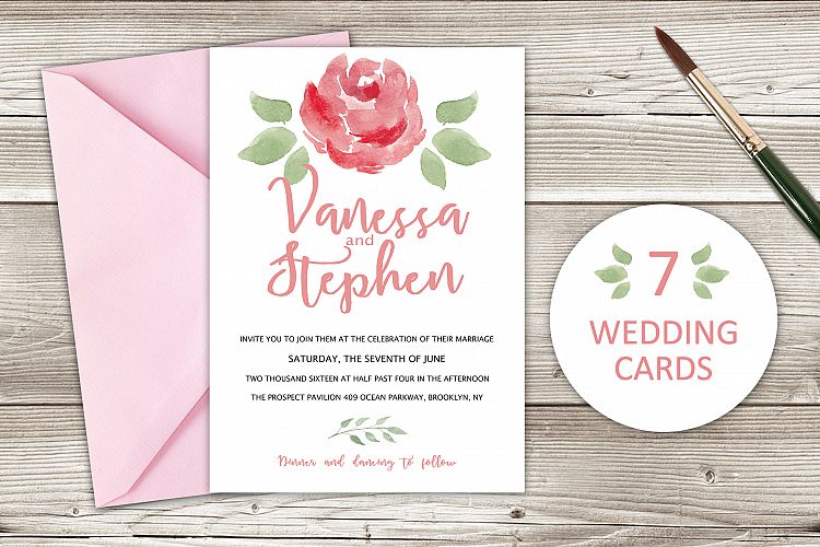 Wedding Invitations Pack 7 cards
