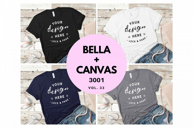 T Shirt Mockup Bundle Bella Canvas 3001 T-Shirt Bundle