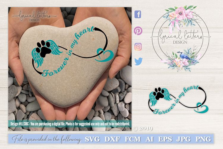 Download Forever In My Heart Dog Memorial SVG Cut File LL138C ...