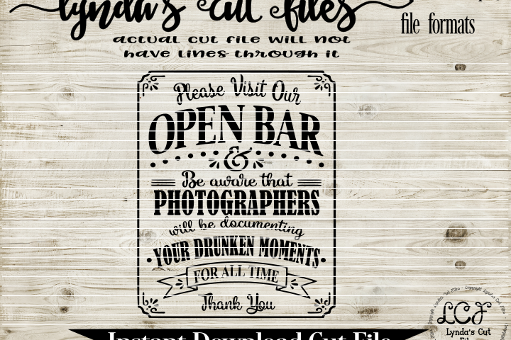 Open Bar//Wedding//SVG/EPS/DXF File