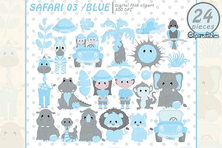Blue safari clipart, Baby boy shower party for Baby Boys
