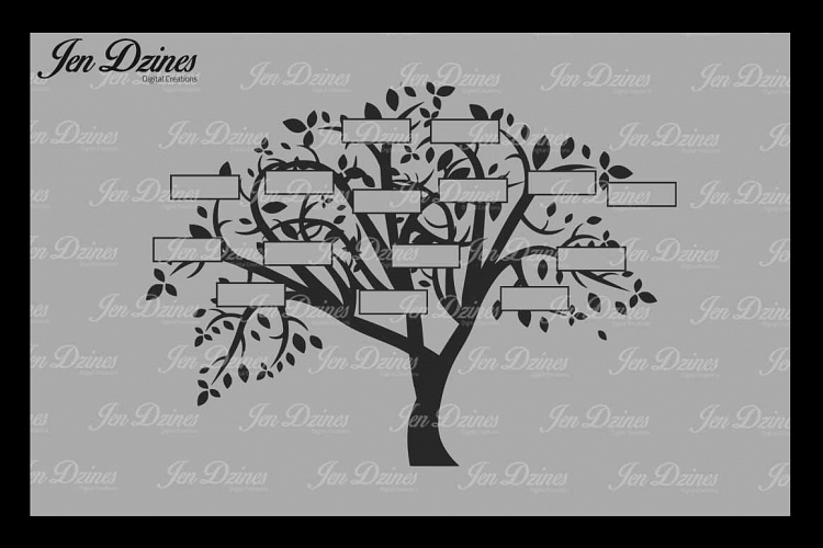 Family Tree 15 Names SVG DXF EPS PNG