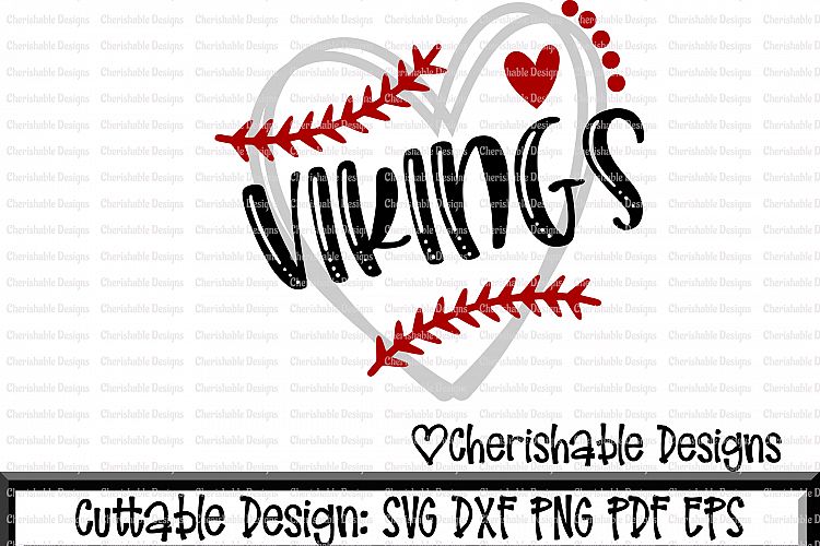 Baseball Svg, Softball Svg, Vikings Baseball Cutting file, heart frame baseball, dxf pattern, svg pattern, Cricut instant download