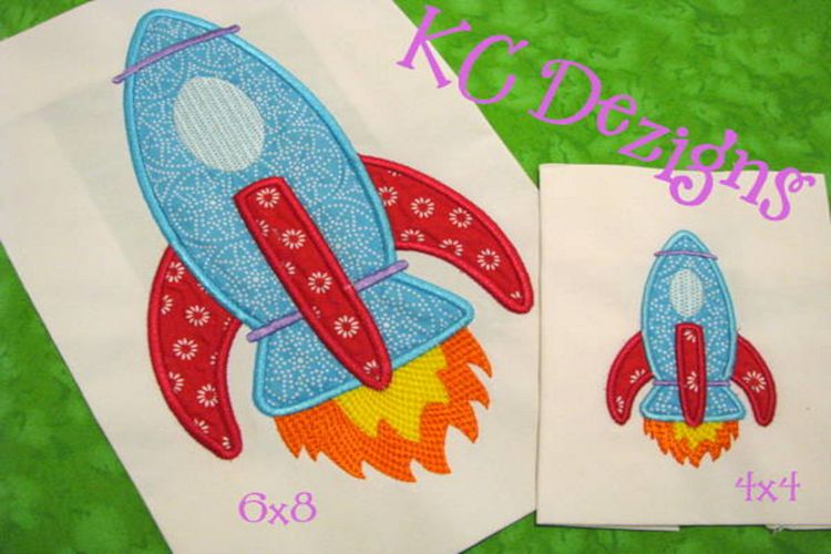 Space Rocket Machine Applique Embroidery Design