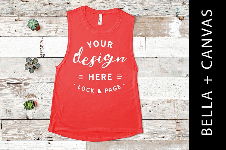 Red Bella Canvas 3001 Muscle Racerback Tank Top Mockup