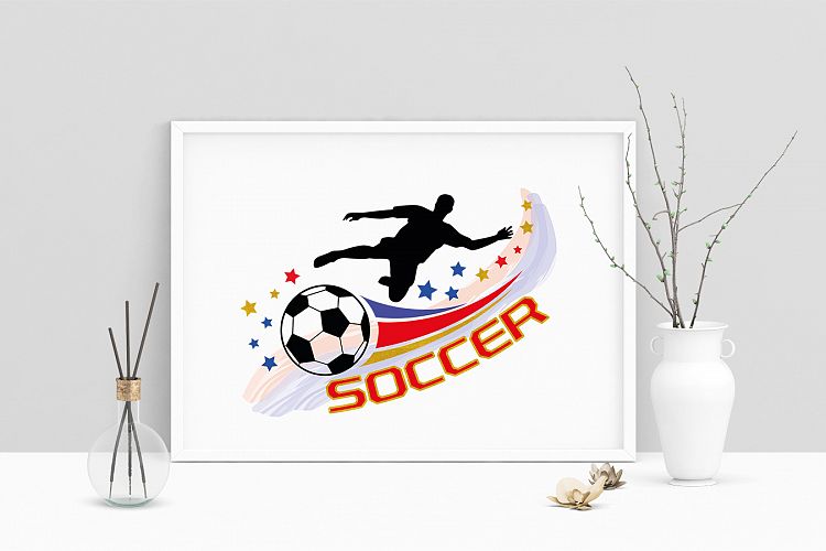 Printable Art Soccer Ball Player Stars, Wall Art, .PDF, Typo