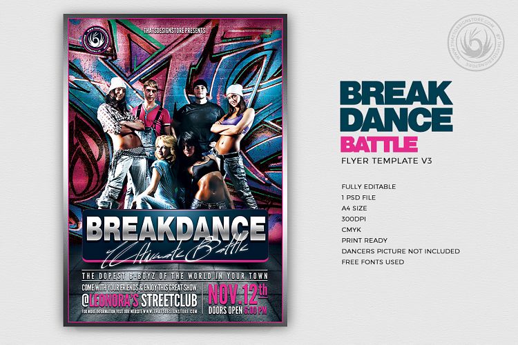 Breakdance Battle Flyer Template V3
