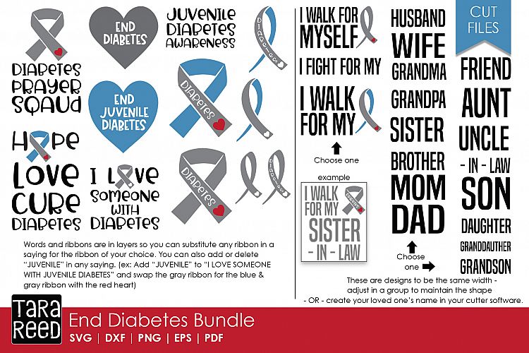 End Diabetes - Diabetes SVG and Cut Files for Crafters
