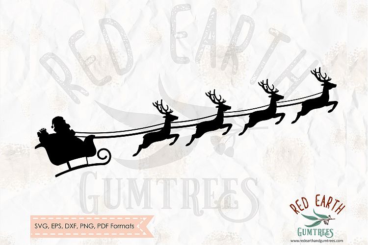 Christmas, Santa claus on Sleigh in SVG,DXF,PNG,EPS,PDF