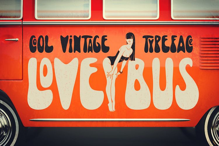 Lovebus font + graphics