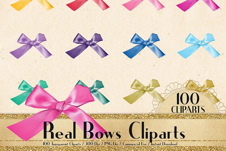 100 Real Bow Clip Arts, Realistic Bow, Bridal Shower Decor