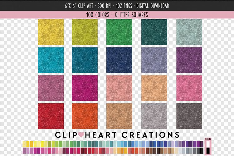 Glitter Square Clip Art - 100 Clip Art Graphics