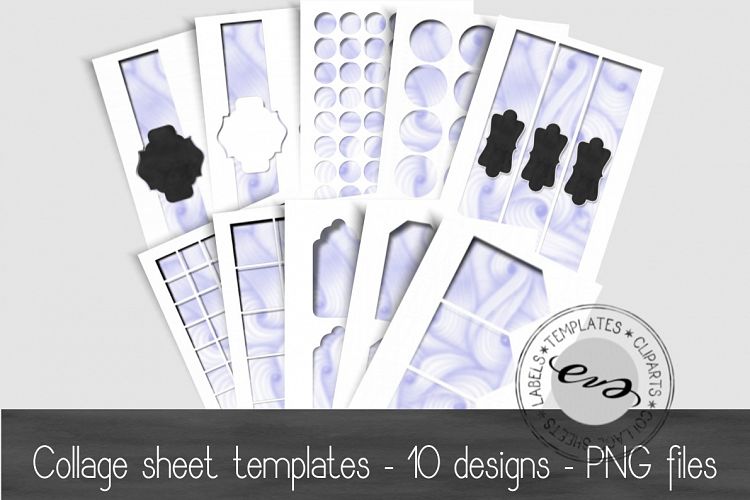 Digital collage sheet template pack