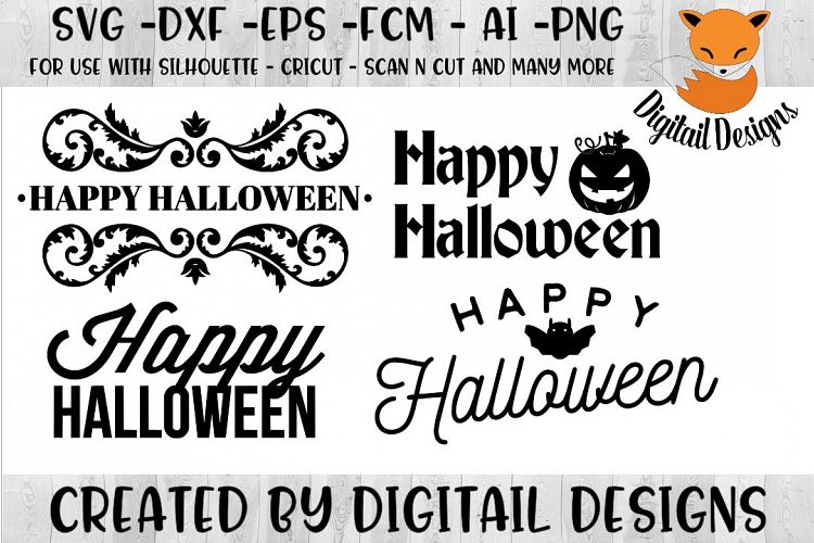 Happy Halloween Bundle SVG for Silhouette, Cricut