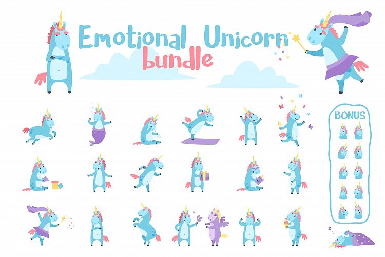 Download Free Illustrations Download Emotional Unicorn Set Free Design Resources