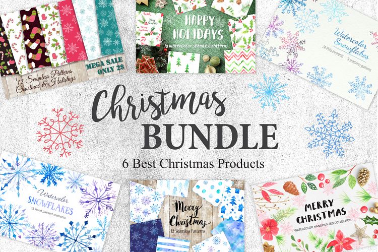 Watercolor Christmas BUNDLE