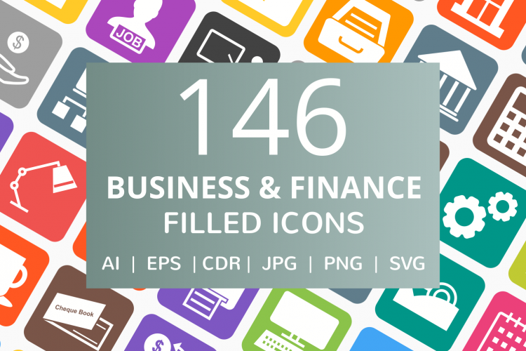 146 Business   Finance Filled Round Corner Icons
