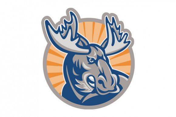 Angry Moose Mascot Retro example image 1