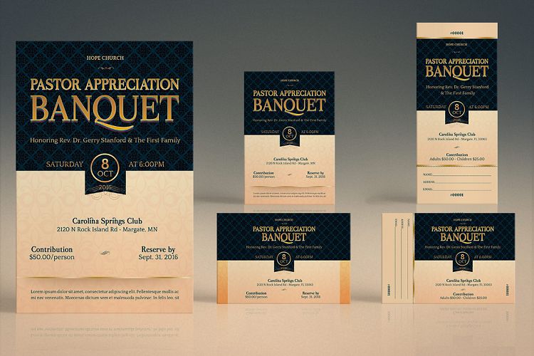 pastor appreciation banquet template bundle