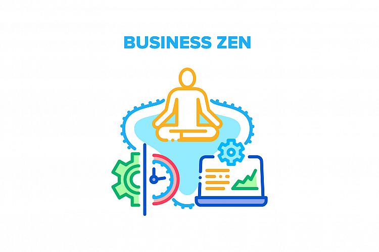 Business Zen Vector Concept Color Illustration example image 1