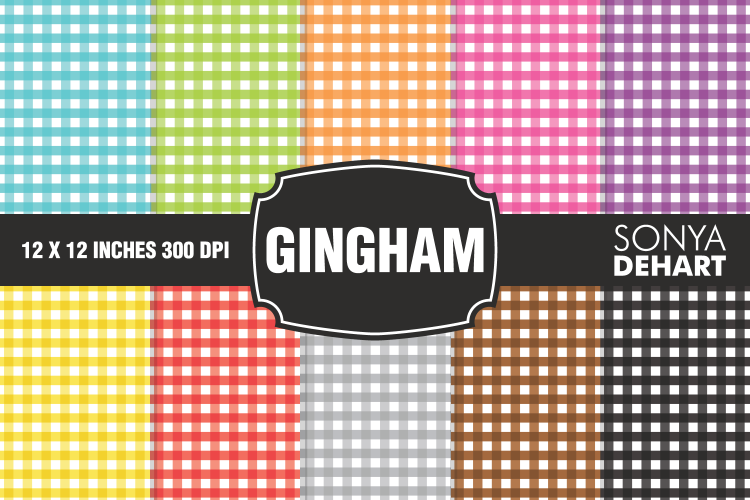 Gingham Plaid Digital Paper Pattern Pack