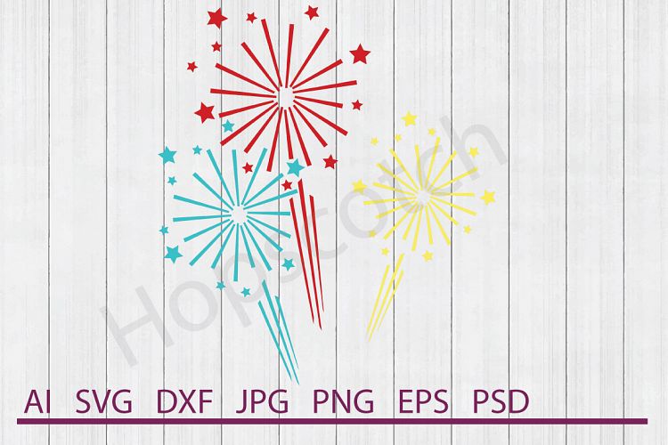 Fourth of July SVG, Patriotic SVG, Fireworks SVG, DXF File, Cuttable File example image 1